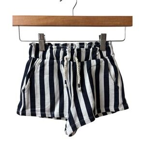 Zara Girls Navy White Striped Shorts